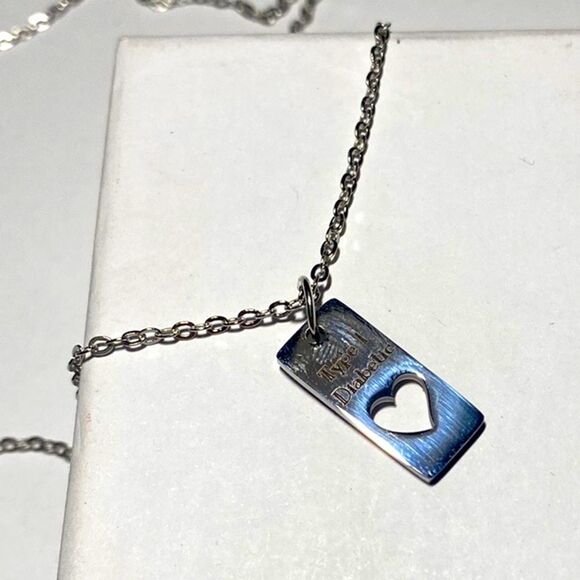 Dainty T1D, Medical Alert Necklace & Charm - Picture 5 of 12